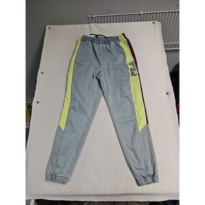Vintage Fila Medium Spell Out Color Block Denim Purple Elastic Pull On  Pants